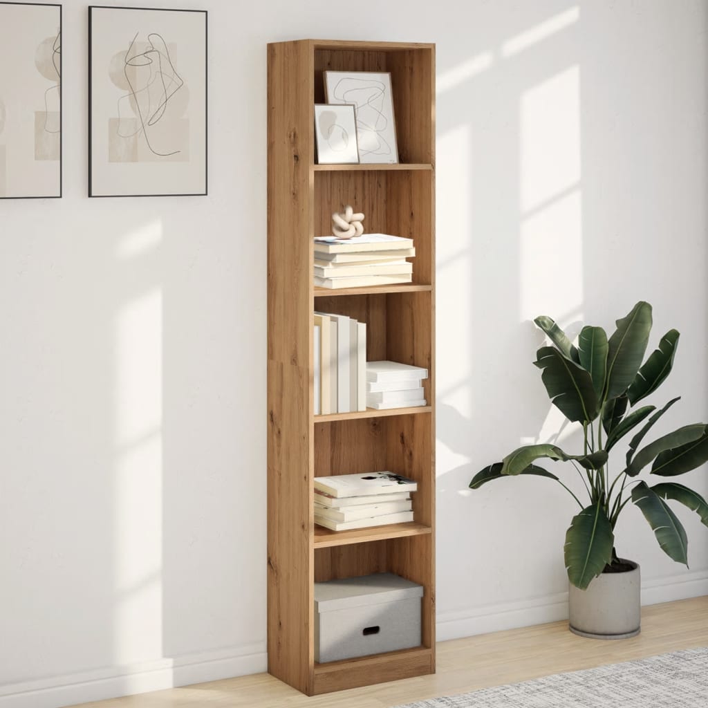 Bibliothèque chêne artisanal 40x24x176 cm bois d'ingénierie - XIOS