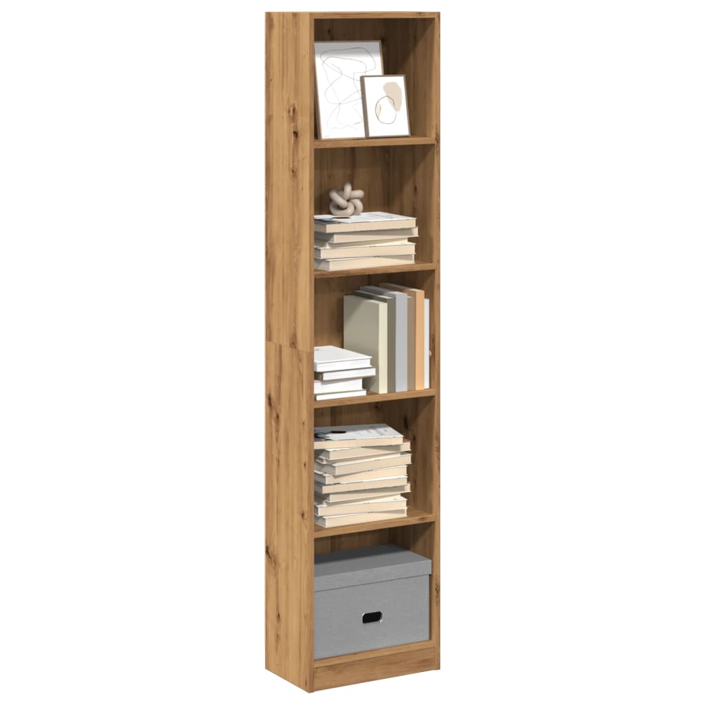 Bibliothèque chêne artisanal 40x24x176 cm bois d'ingénierie - XIOS