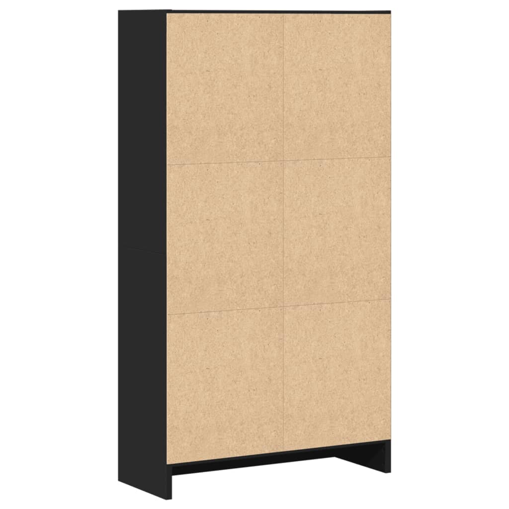 Bibliothèque noir 60x24x109 cm bois d'ingénierie - XIOS