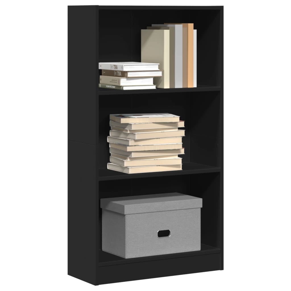 Bibliothèque noir 60x24x109 cm bois d'ingénierie - XIOS