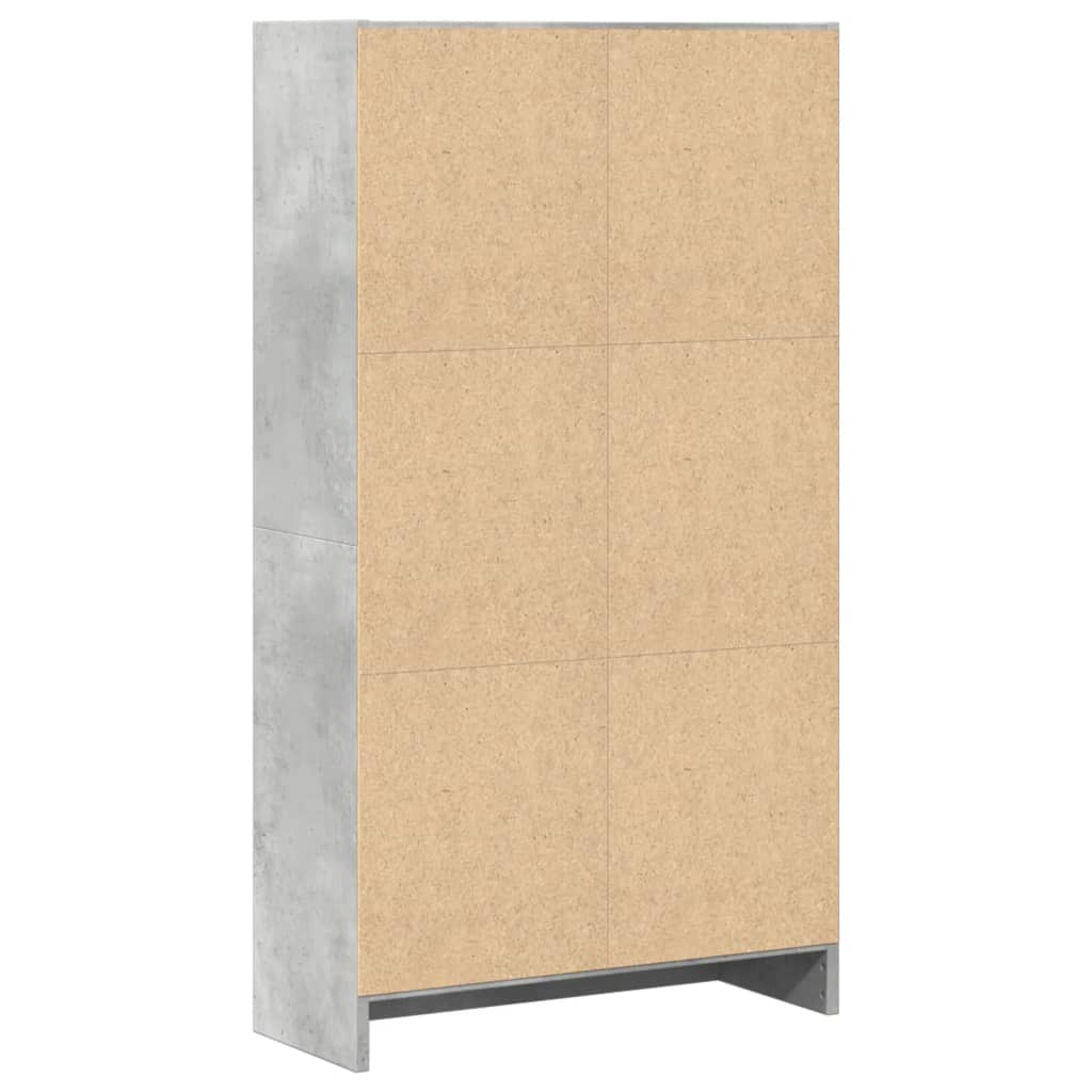 Bibliothèque gris béton 60x24x109 cm bois d'ingénierie - XIOS