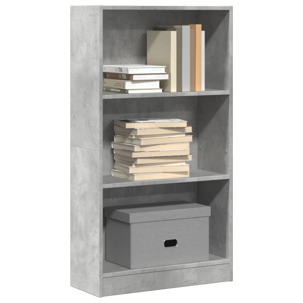 Bibliothèque gris béton 60x24x109 cm bois d'ingénierie - XIOS