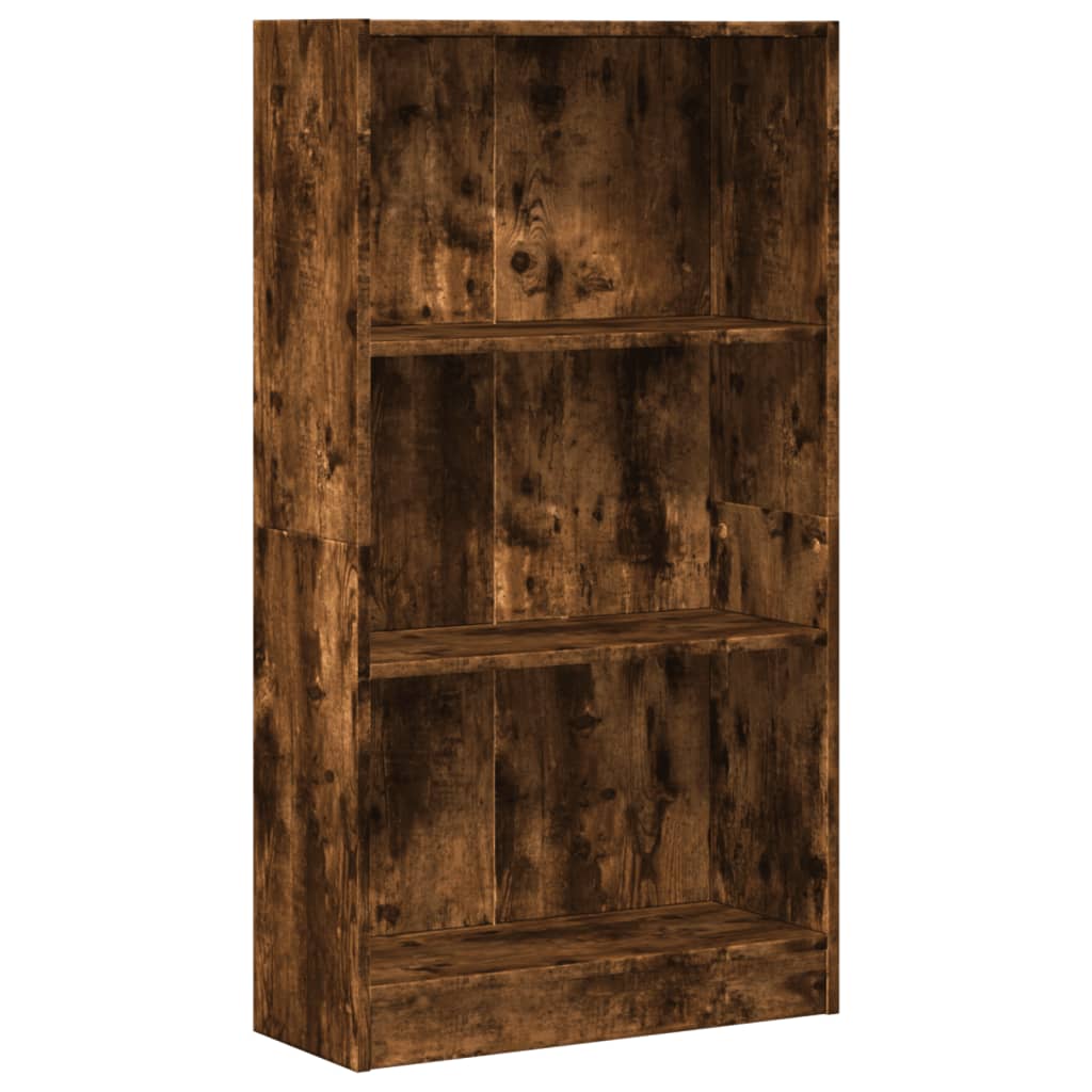 Bibliothèque chêne fumé 60x24x109 cm bois d'ingénierie - XIOS