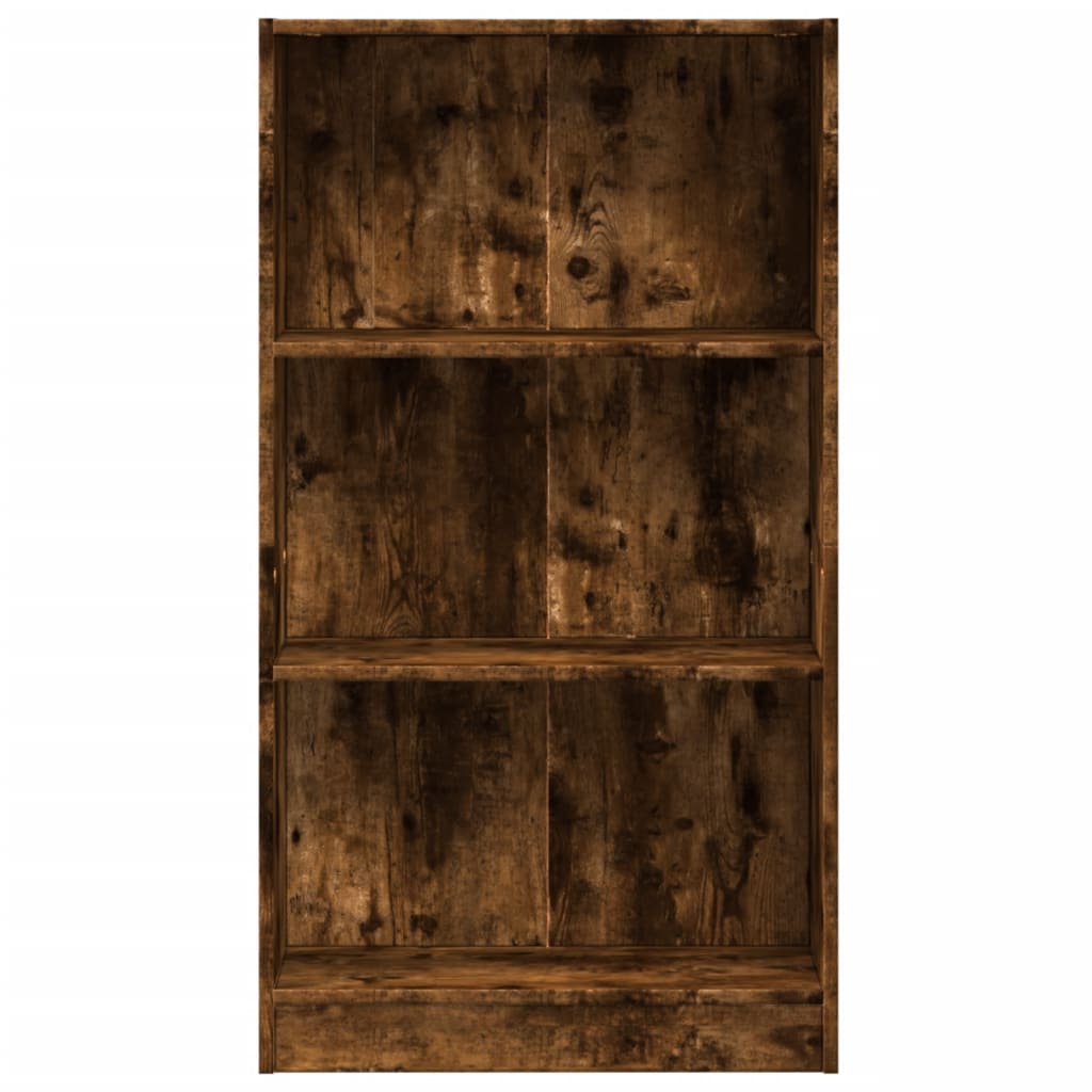 Bibliothèque chêne fumé 60x24x109 cm bois d'ingénierie - XIOS