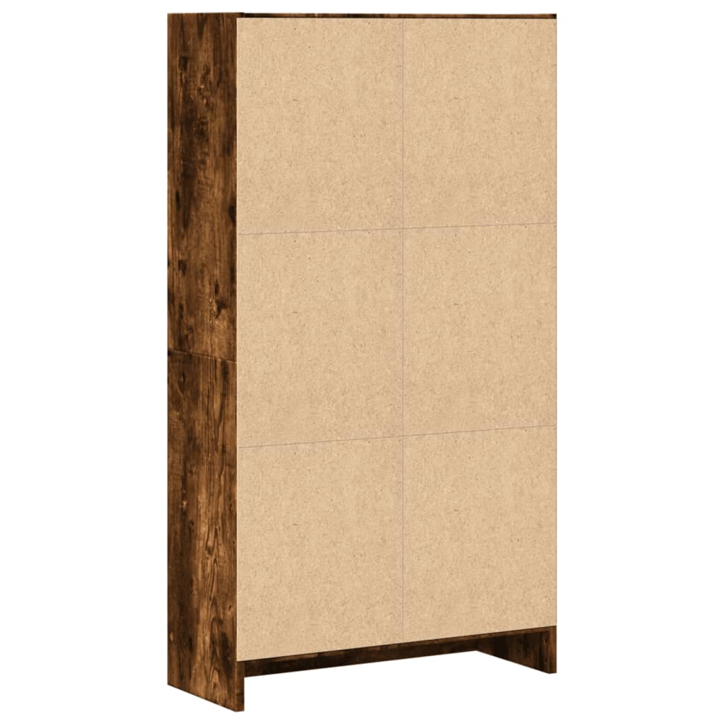 Bibliothèque chêne fumé 60x24x109 cm bois d'ingénierie - XIOS