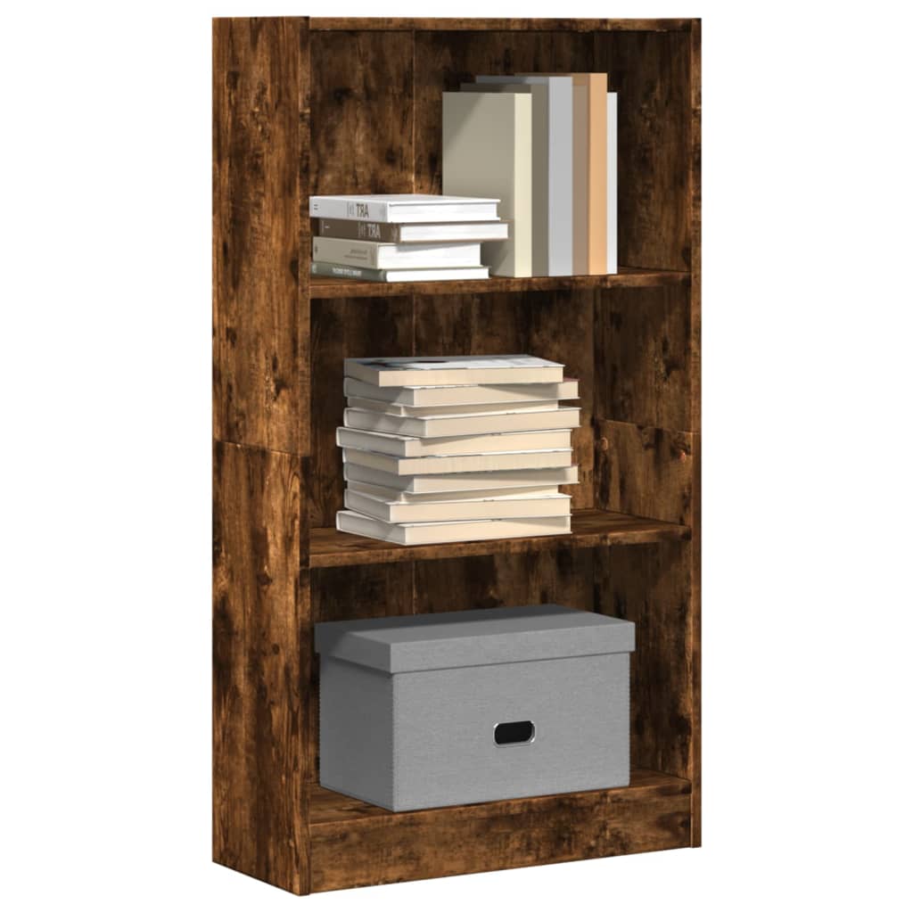 Bibliothèque chêne fumé 60x24x109 cm bois d'ingénierie - XIOS