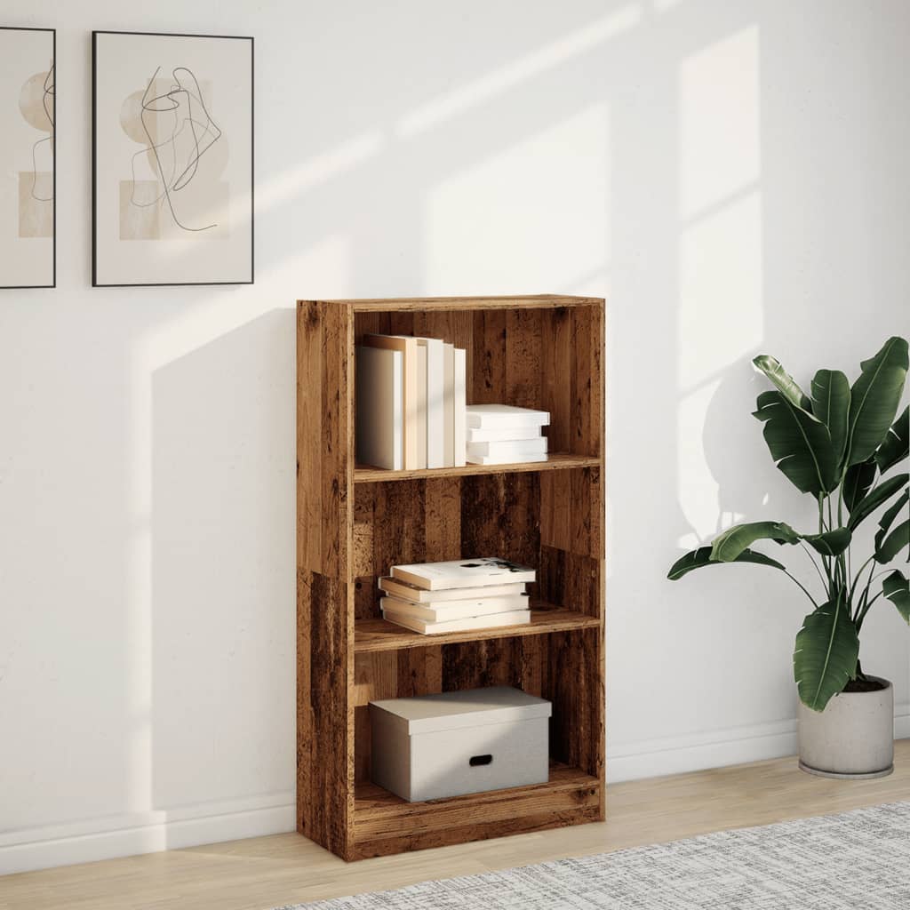 Bibliothèque vieux bois 60x24x109 cm bois d'ingénierie - XIOS