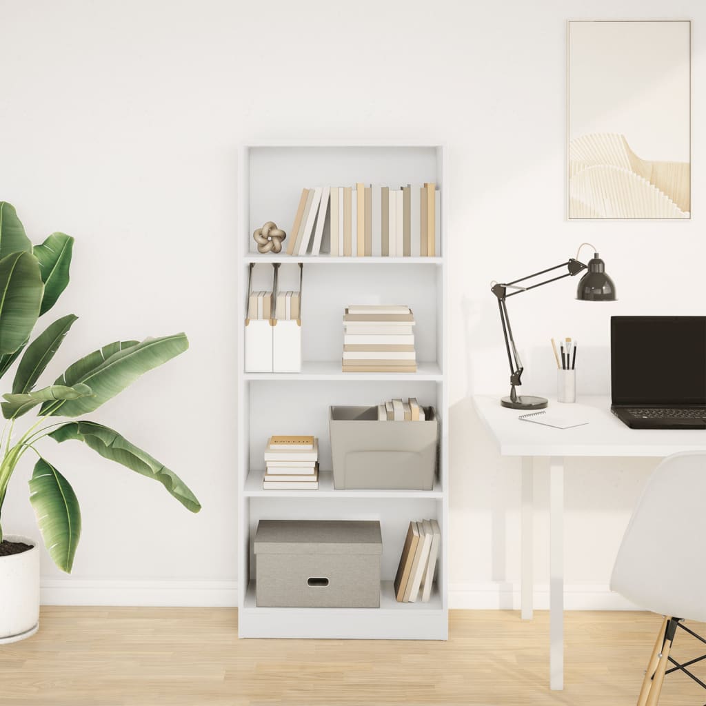 Bibliothèque blanc 60x24x143 cm bois d'ingénierie - XIOS