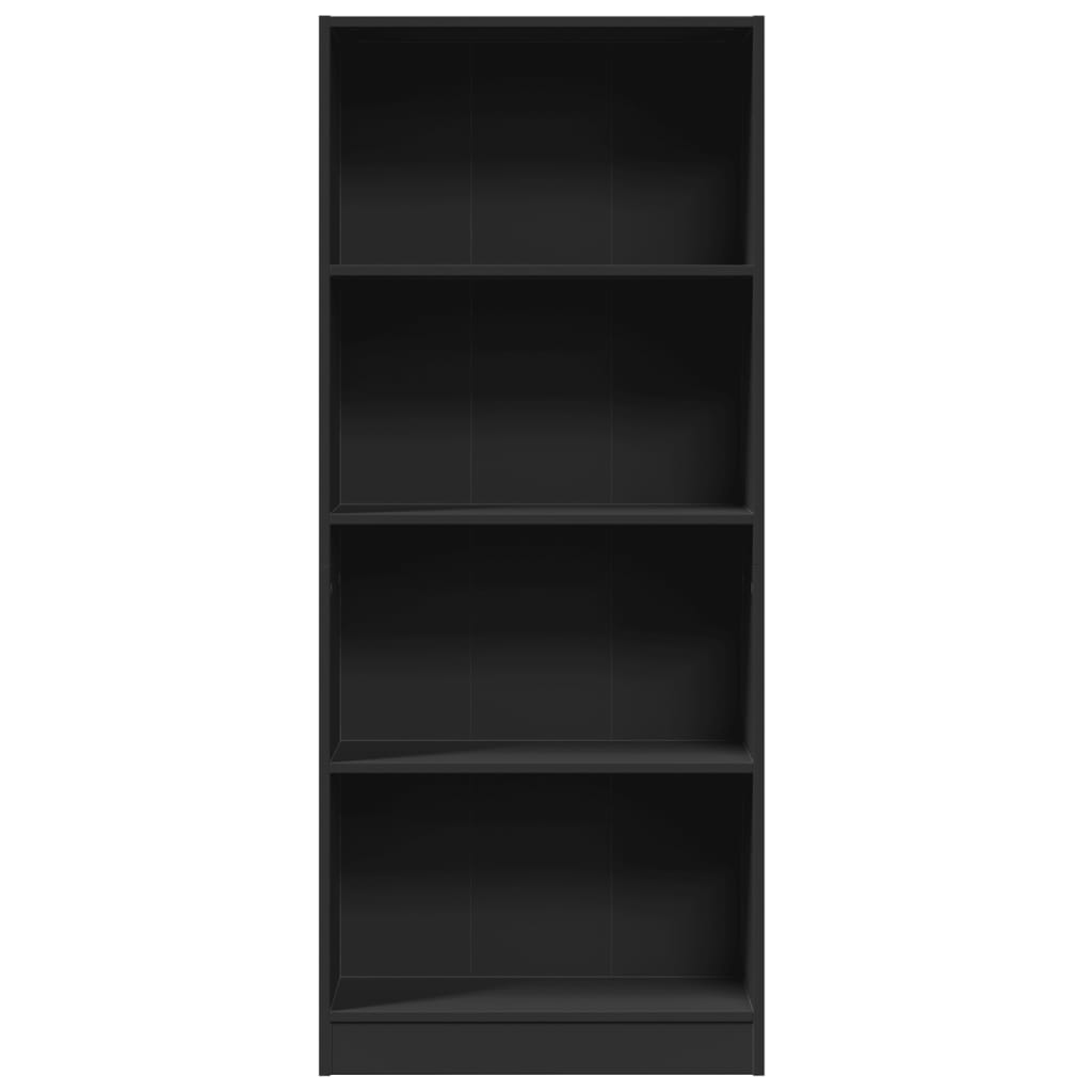 Bibliothèque noir 60x24x143 cm bois d'ingénierie - XIOS