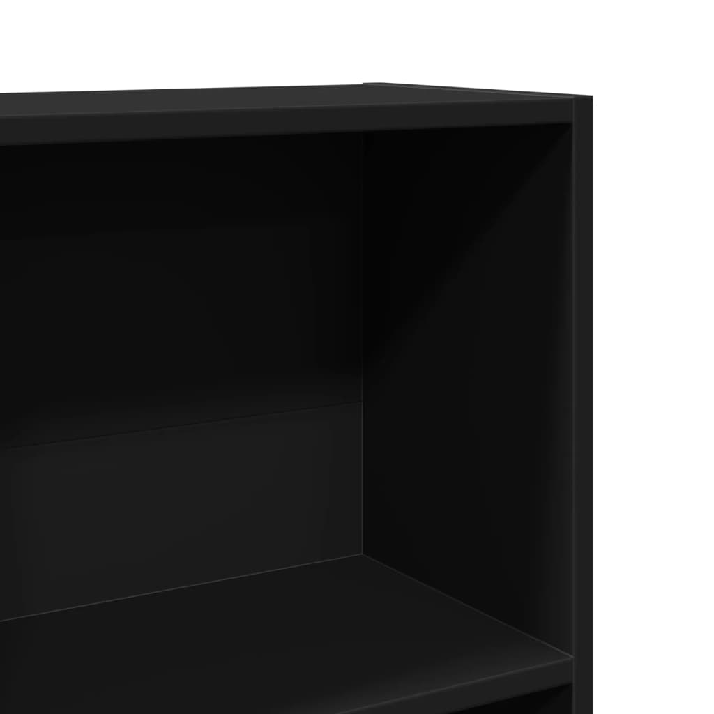 Bibliothèque noir 60x24x143 cm bois d'ingénierie - XIOS