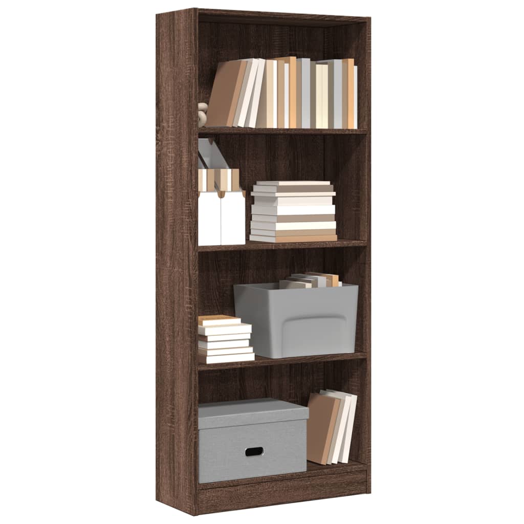Bibliothèque chêne marron 60x24x143 cm bois d'ingénierie - XIOS