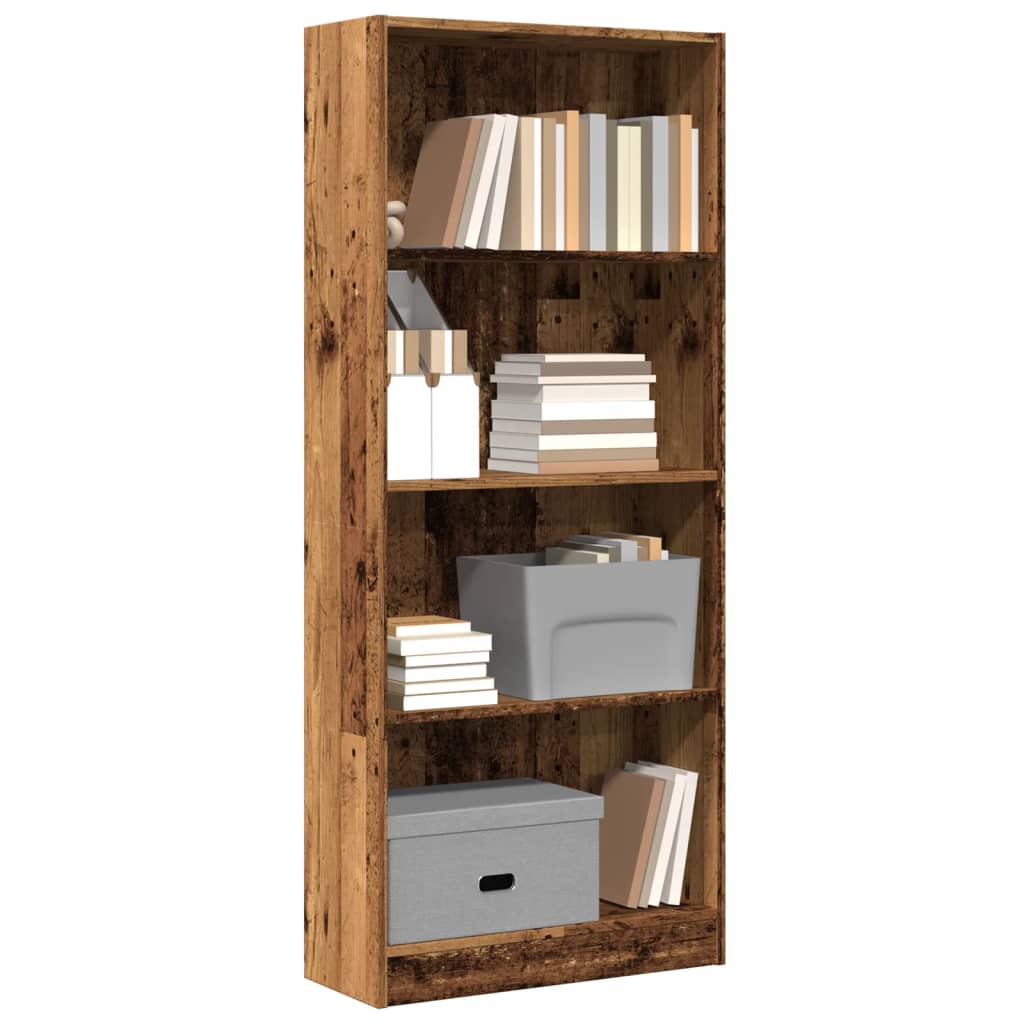 Bibliothèque vieux bois 60x24x143 cm bois d'ingénierie - XIOS