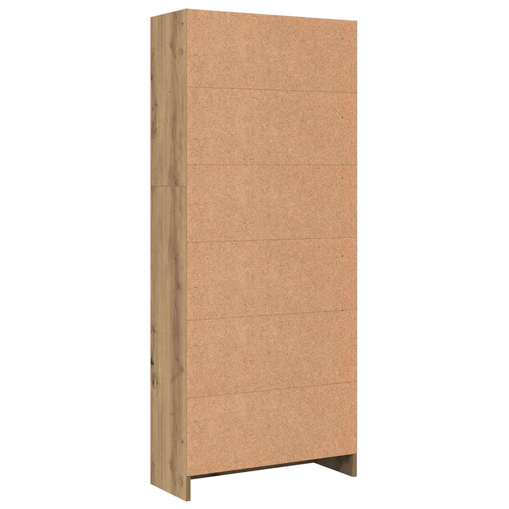 Bibliothèque chêne artisanal 60x24x143 cm bois d'ingénierie - XIOS