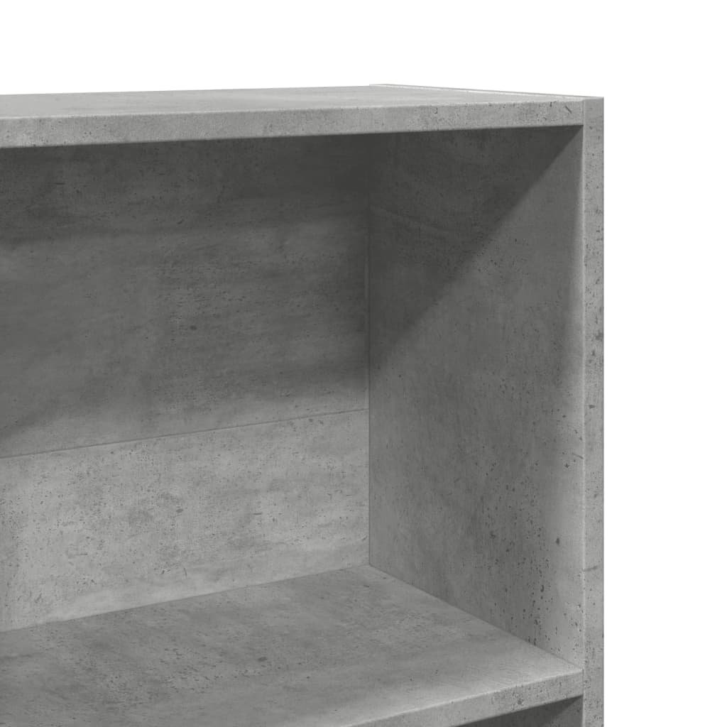 Bibliothèque gris béton 60x24x176 cm bois d'ingénierie - XIOS