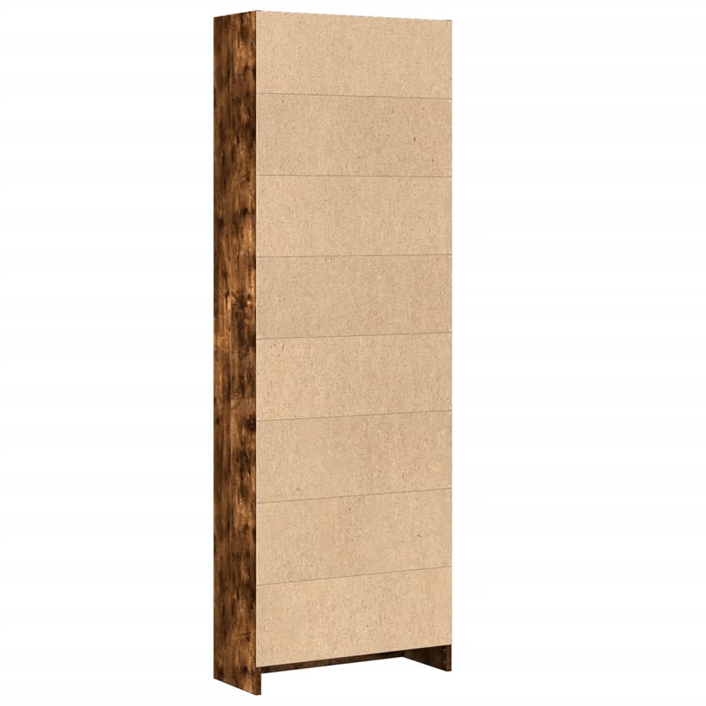 Bibliothèque chêne fumé 60x24x176 cm bois d'ingénierie - XIOS