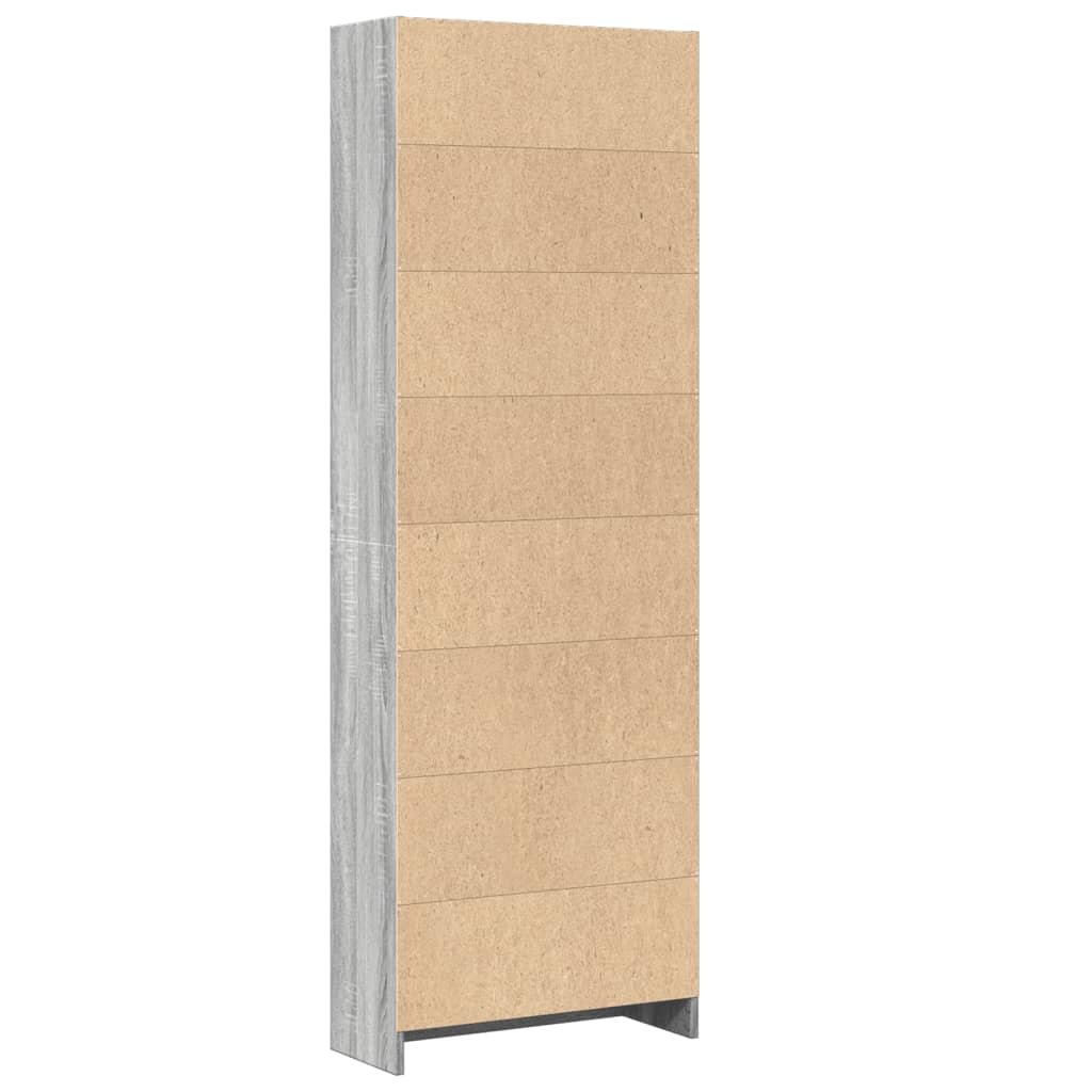 Bibliothèque sonoma gris 60x24x176 cm bois d'ingénierie - XIOS