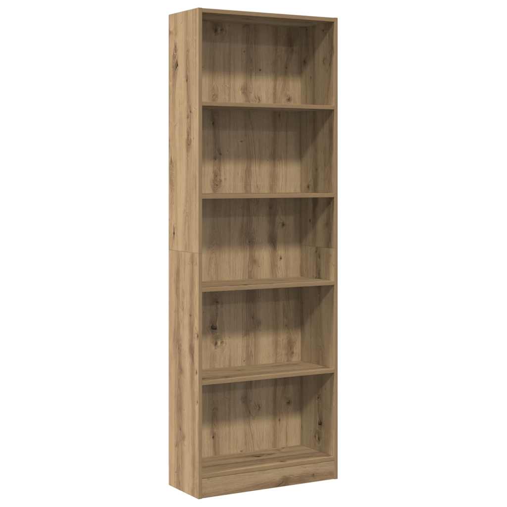 Bibliothèque chêne artisanal 60x24x176 cm bois d'ingénierie - XIOS