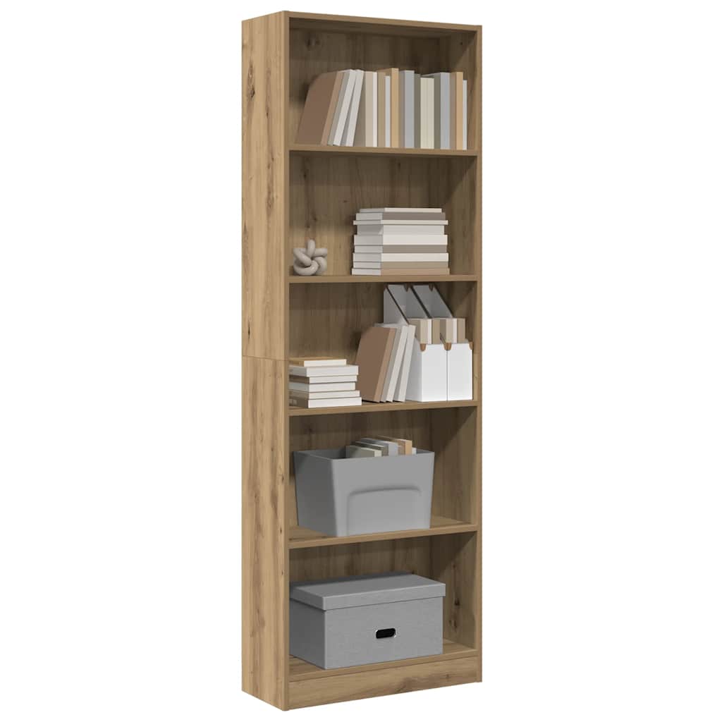 Bibliothèque chêne artisanal 60x24x176 cm bois d'ingénierie - XIOS