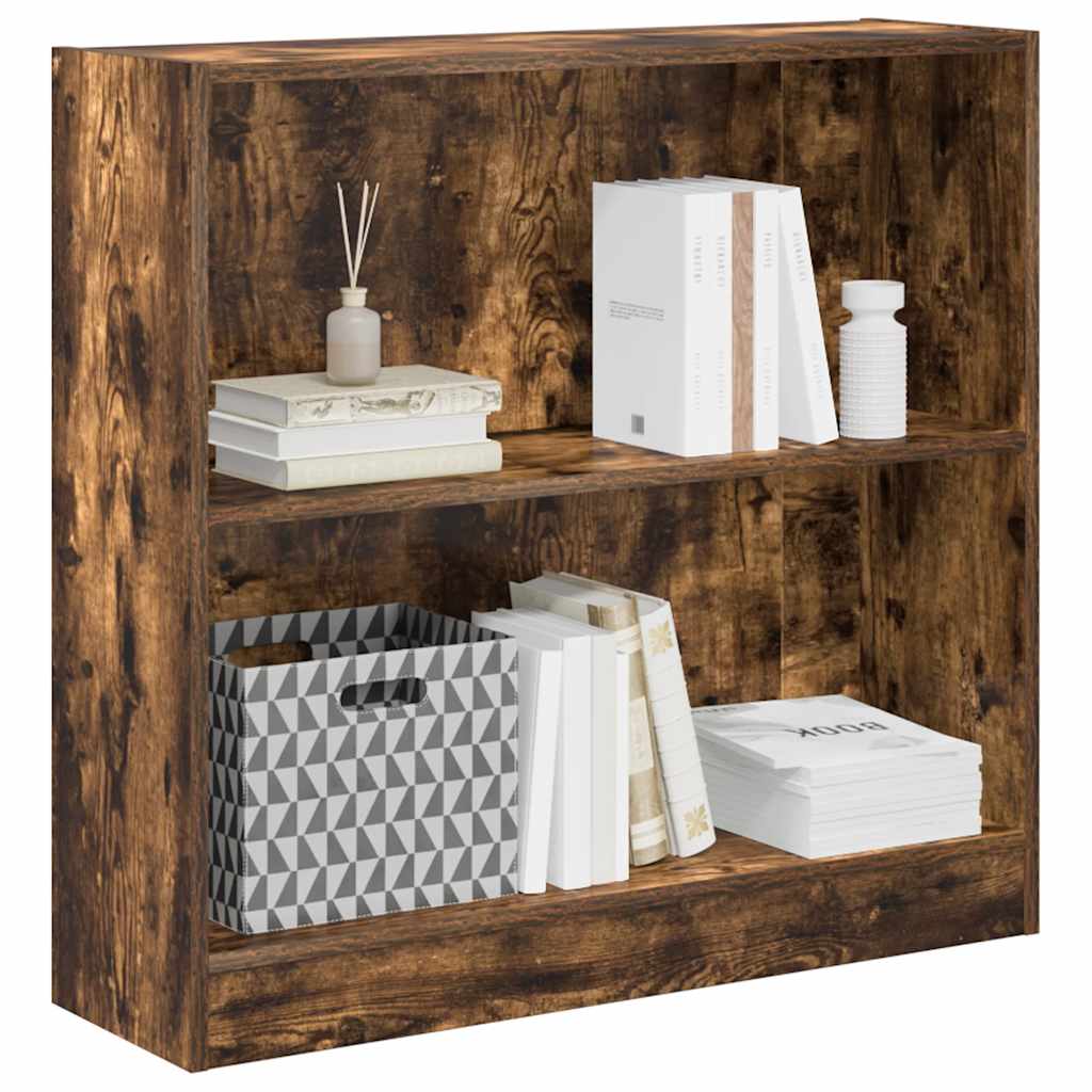 Bibliothèque chêne fumé 80x24x76 cm bois d'ingénierie - XIOS