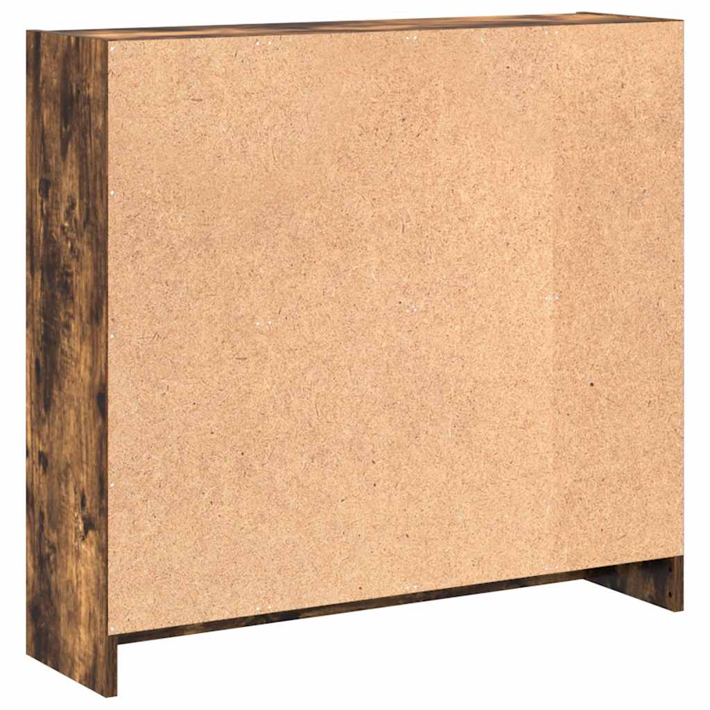 Bibliothèque chêne fumé 80x24x76 cm bois d'ingénierie - XIOS