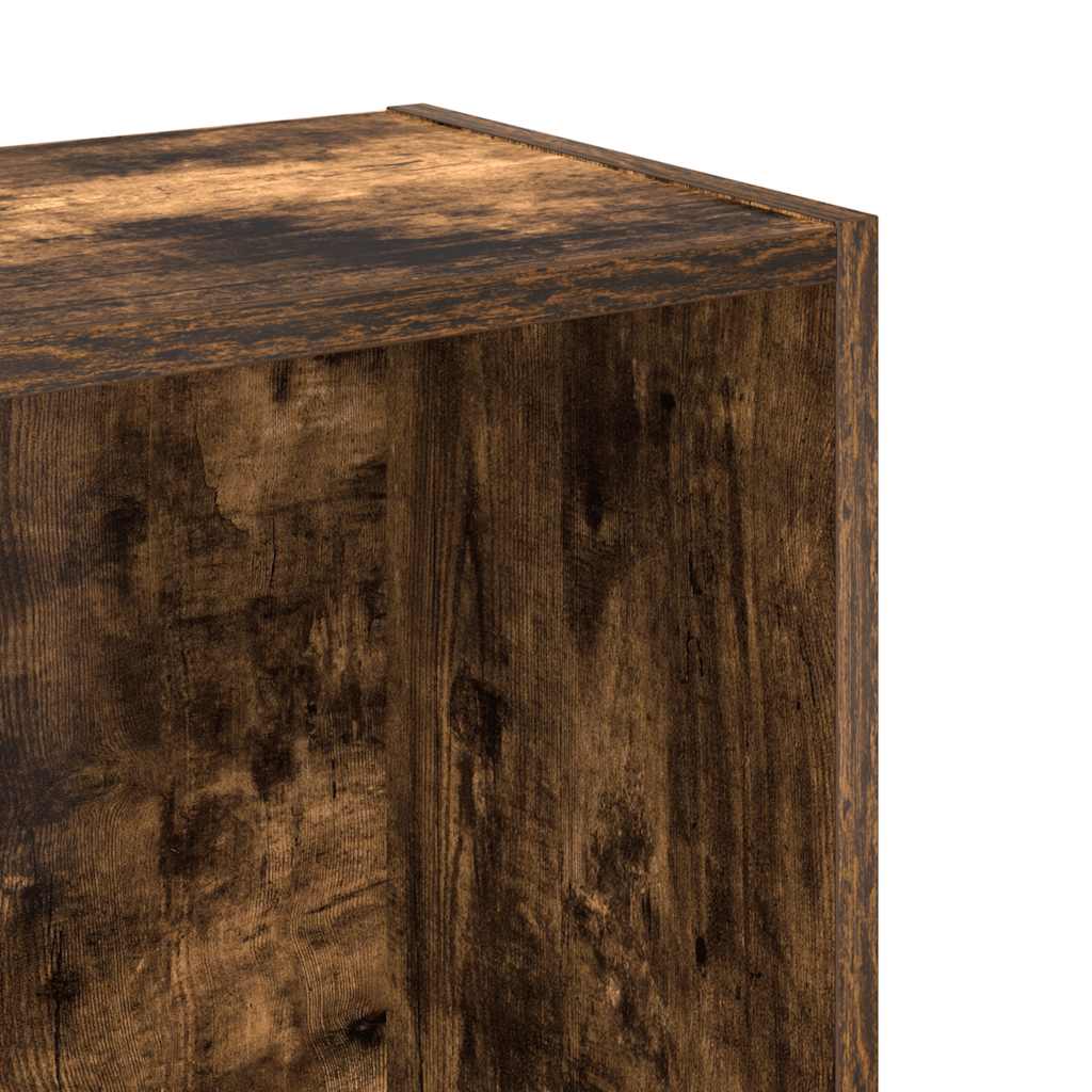Bibliothèque chêne fumé 80x24x76 cm bois d'ingénierie - XIOS