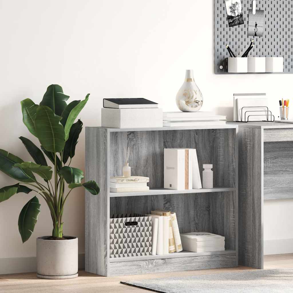Bibliothèque sonoma gris 80x24x76 cm bois d'ingénierie - XIOS