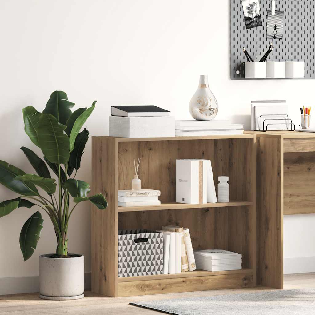Bibliothèque chêne artisanal 80x24x76 cm bois d'ingénierie - XIOS