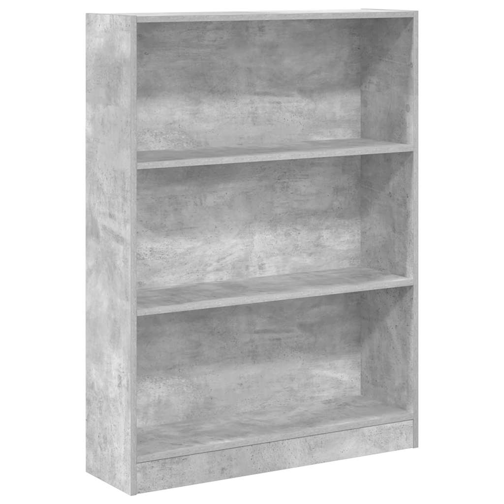Bibliothèque gris béton 80x24x109 cm bois d'ingénierie - XIOS