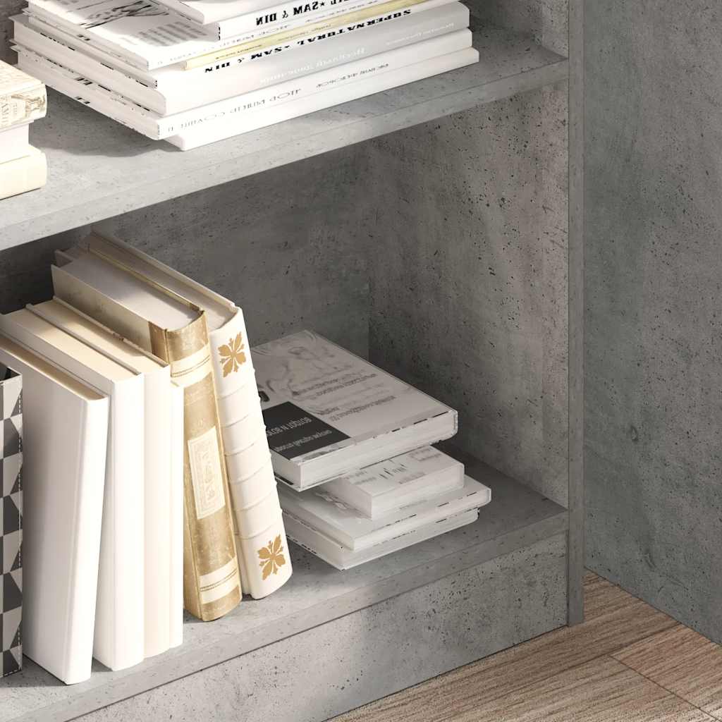 Bibliothèque gris béton 80x24x109 cm bois d'ingénierie - XIOS