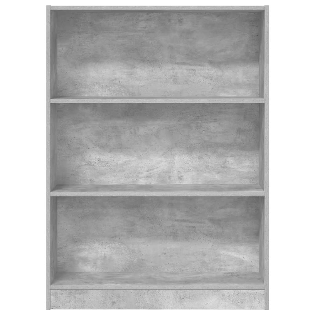 Bibliothèque gris béton 80x24x109 cm bois d'ingénierie - XIOS