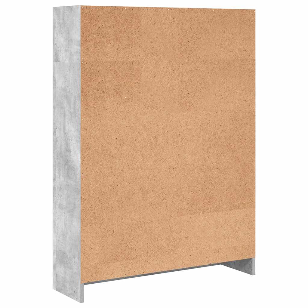 Bibliothèque gris béton 80x24x109 cm bois d'ingénierie - XIOS