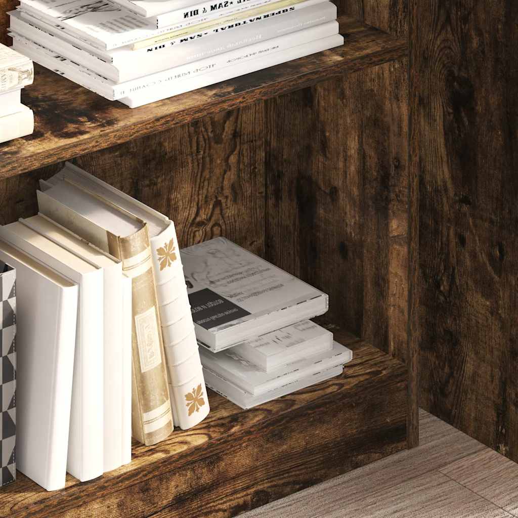 Bibliothèque chêne fumé 80x24x109 cm bois d'ingénierie - XIOS