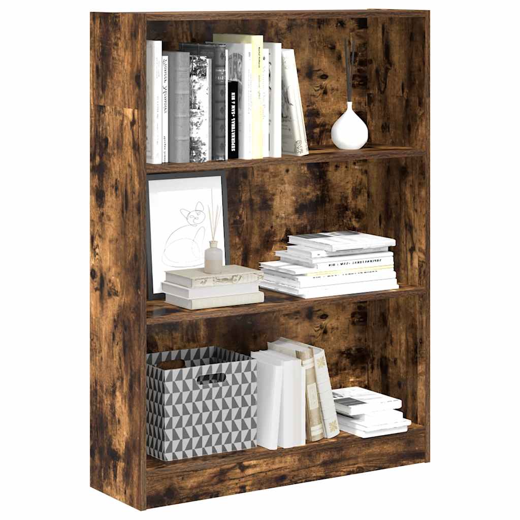 Bibliothèque chêne fumé 80x24x109 cm bois d'ingénierie - XIOS