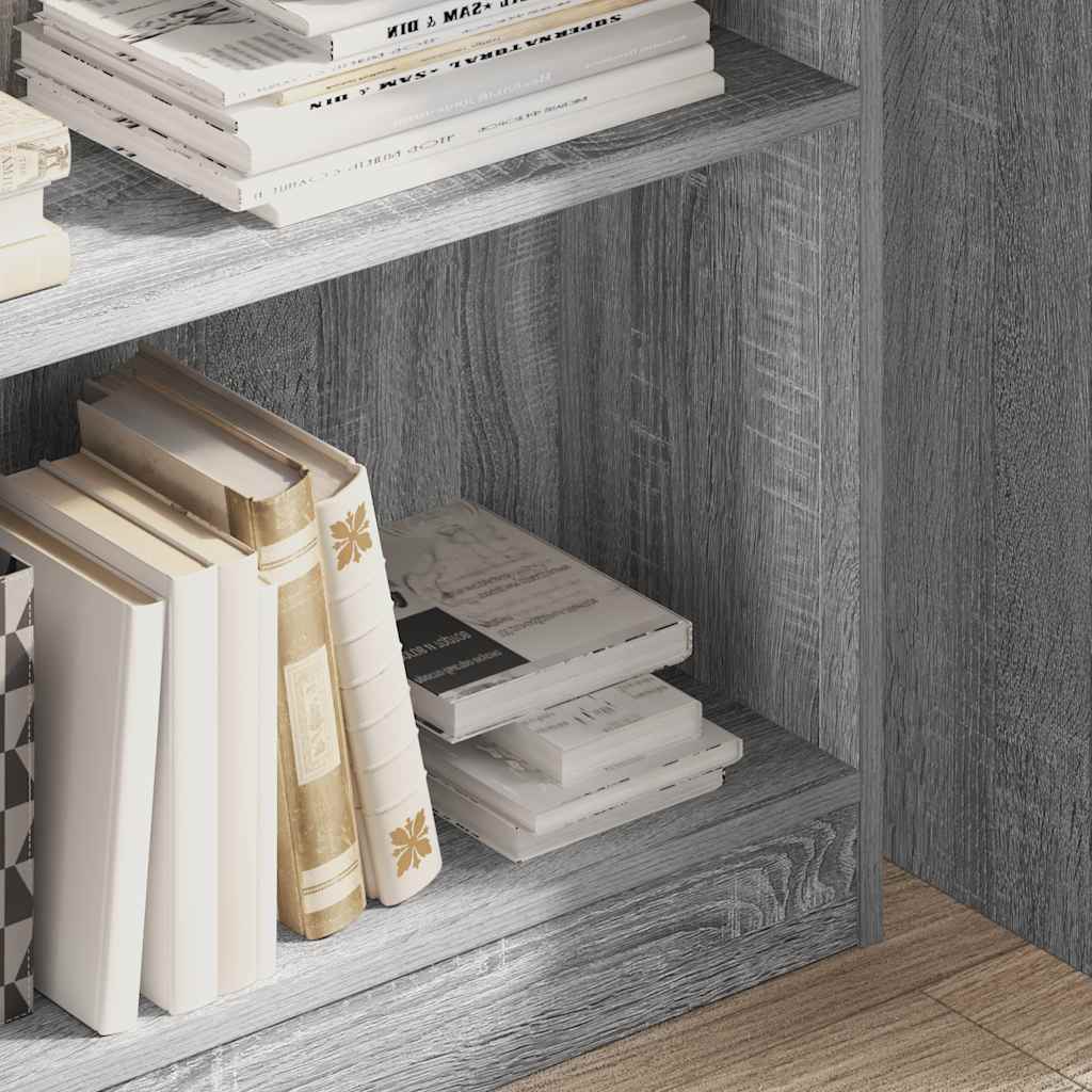 Bibliothèque sonoma gris 80x24x109 cm bois d'ingénierie - XIOS