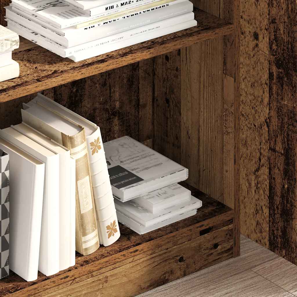 Bibliothèque vieux bois 80x24x109 cm bois d'ingénierie - XIOS