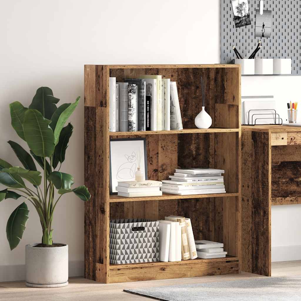 Bibliothèque vieux bois 80x24x109 cm bois d'ingénierie - XIOS