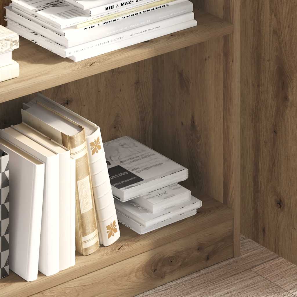 Bibliothèque chêne artisanal 80x24x109 cm bois d'ingénierie - XIOS