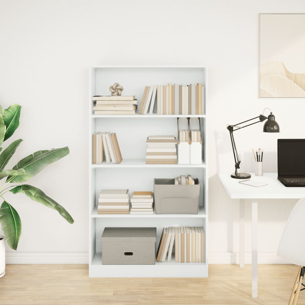 Bibliothèque blanc 80x24x143 cm bois d'ingénierie - XIOS