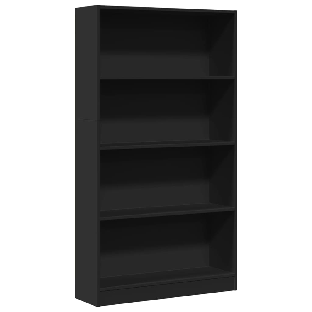 Bibliothèque noir 80x24x143 cm bois d'ingénierie - XIOS
