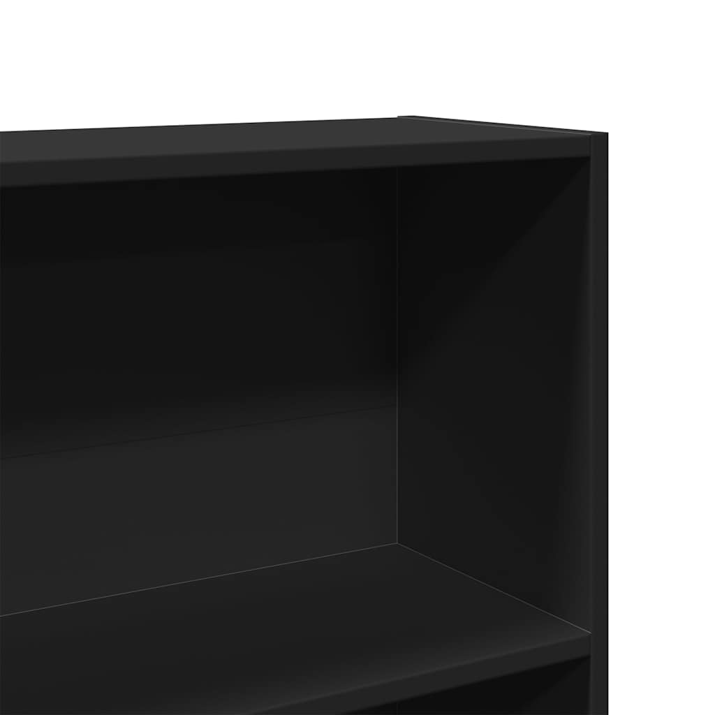 Bibliothèque noir 80x24x143 cm bois d'ingénierie - XIOS