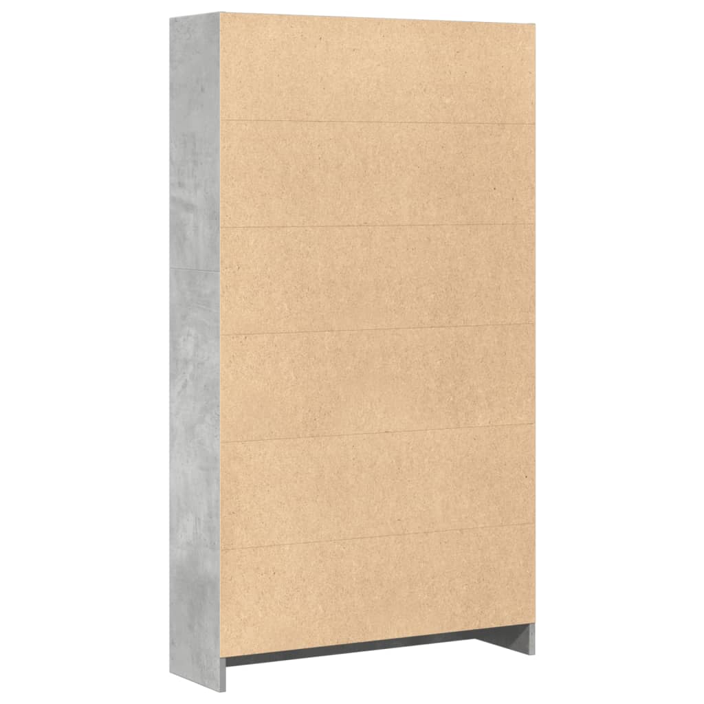 Bibliothèque gris béton 80x24x143 cm bois d'ingénierie - XIOS