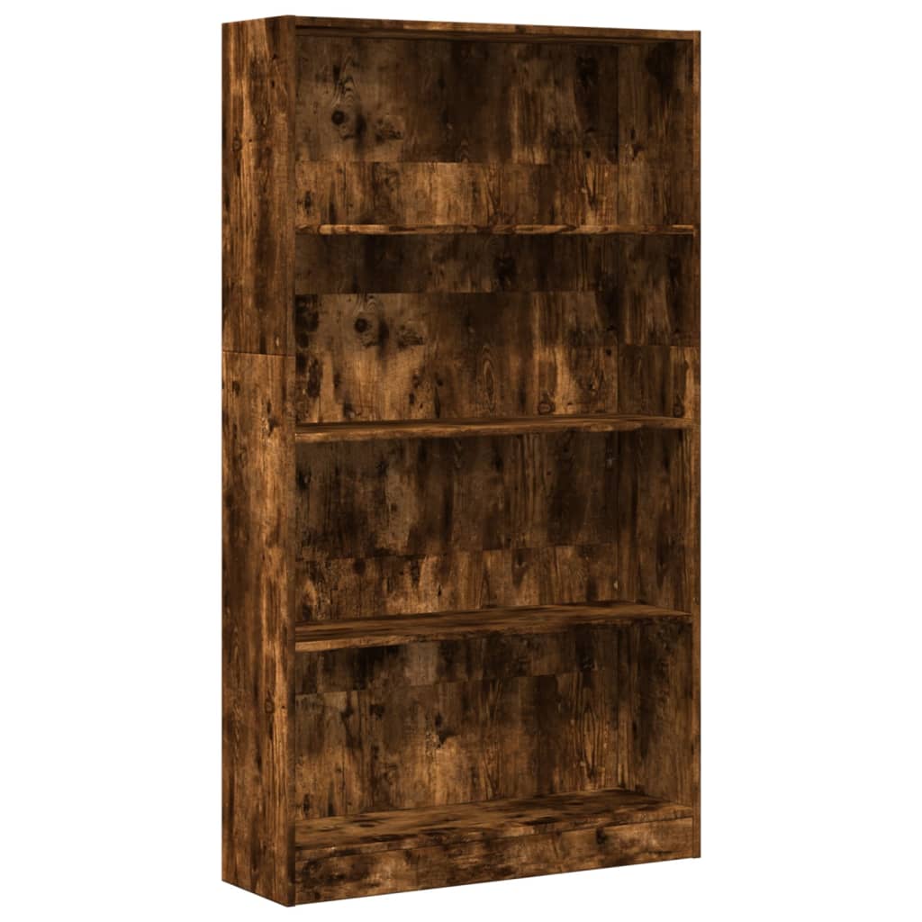 Bibliothèque chêne fumé 80x24x143 cm bois d'ingénierie - XIOS
