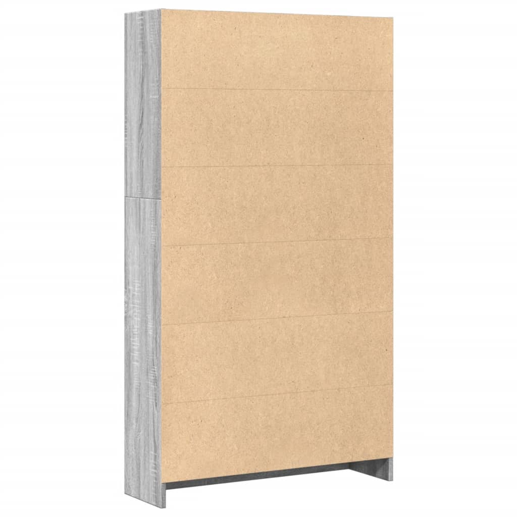 Bibliothèque sonoma gris 80x24x143 cm bois d'ingénierie - XIOS