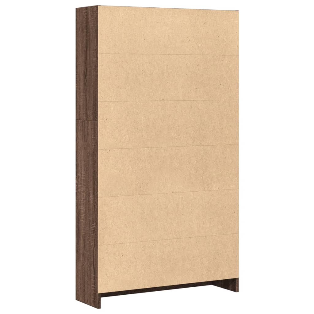 Bibliothèque chêne marron 80x24x143 cm bois d'ingénierie - XIOS