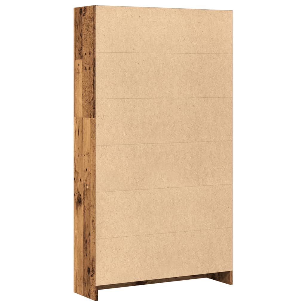 Bibliothèque vieux bois 80x24x143 cm bois d'ingénierie - XIOS