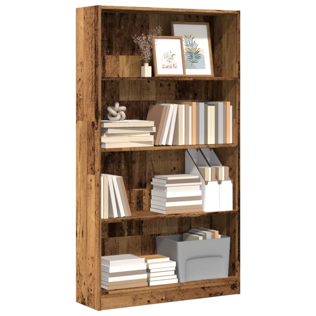 Bibliothèque vieux bois 80x24x143 cm bois d'ingénierie - XIOS