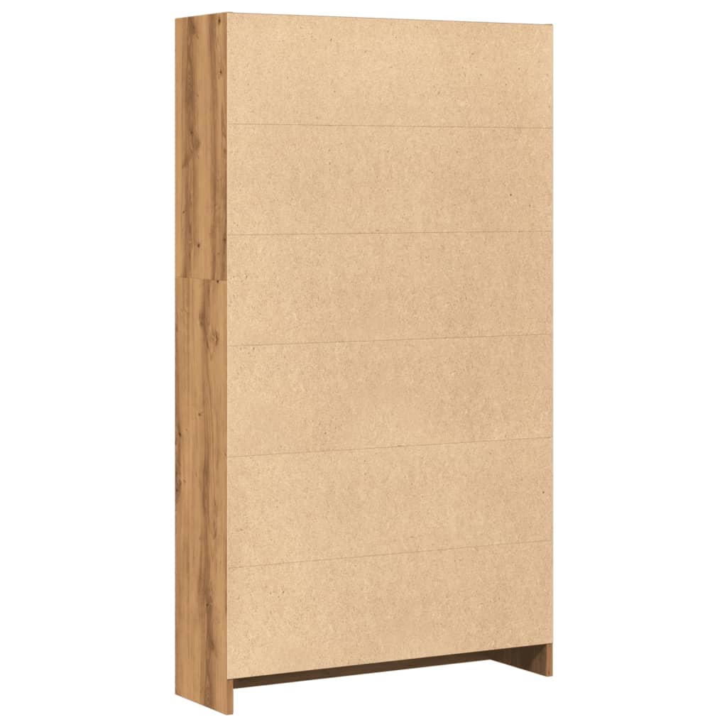 Bibliothèque chêne artisanal 80x24x143 cm bois d'ingénierie - XIOS