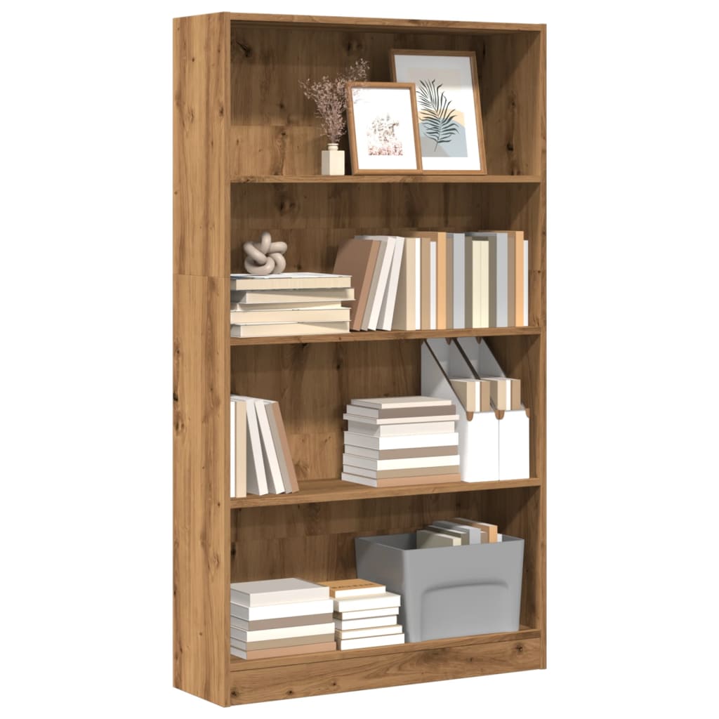 Bibliothèque chêne artisanal 80x24x143 cm bois d'ingénierie - XIOS