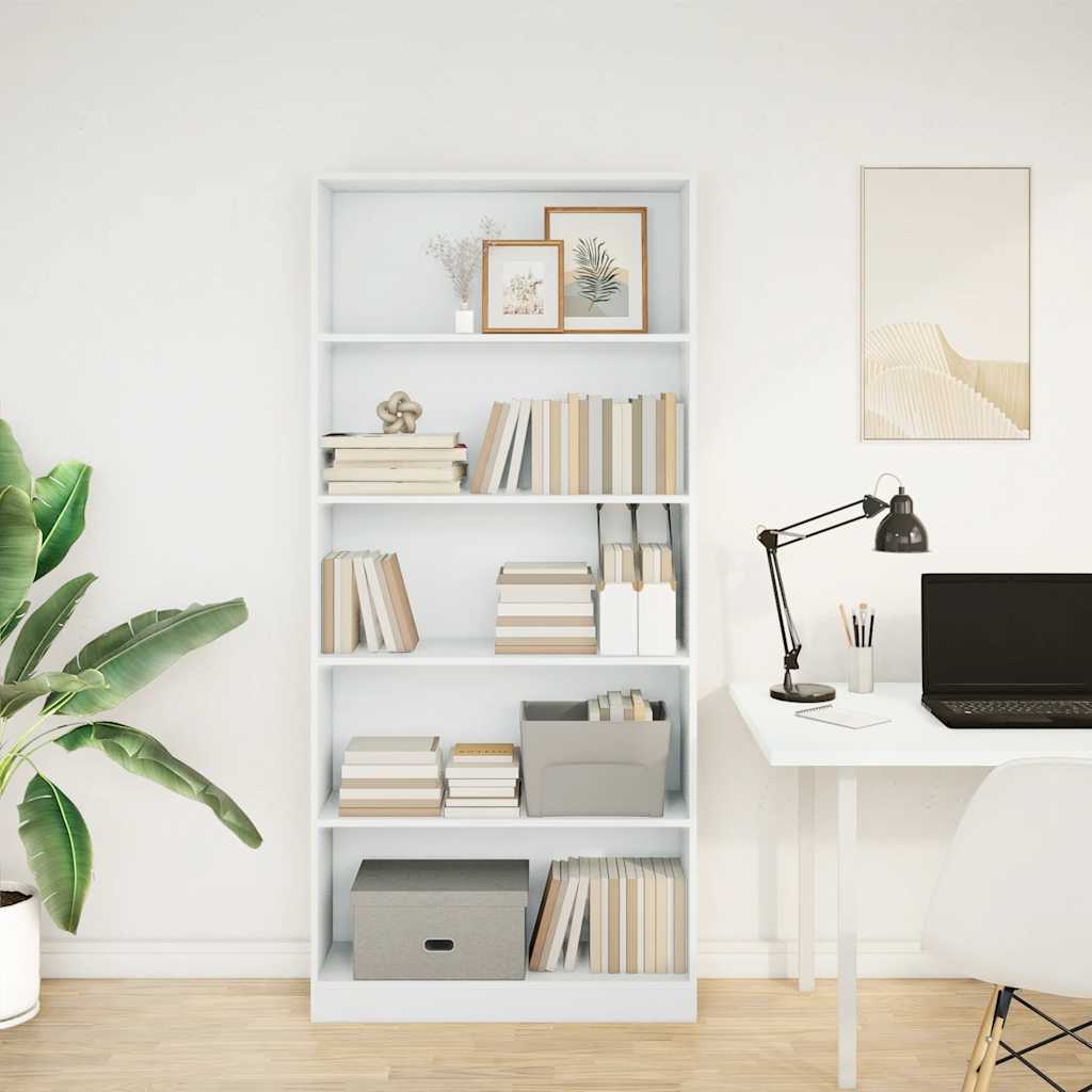 Bibliothèque blanc 80x24x176 cm bois d'ingénierie - XIOS