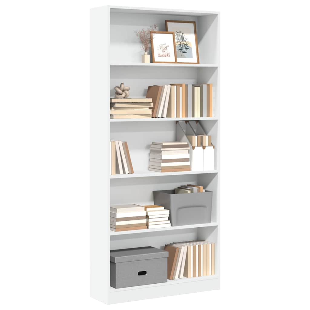 Bibliothèque blanc 80x24x176 cm bois d'ingénierie - XIOS
